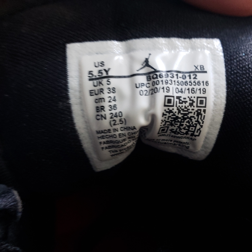 Nike Jordan 1 Mid Nylon Black Anthracite Size 5.5 NWOT - Picture 4 of 8